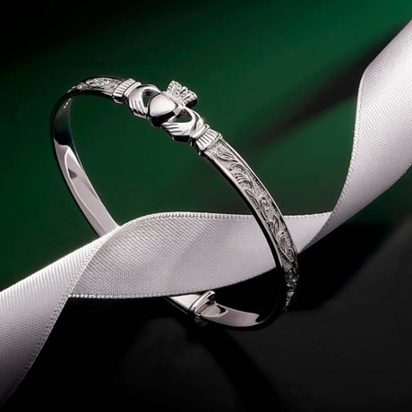 Silver Claddagh Bangle Baby - Creative Irish Gifts
