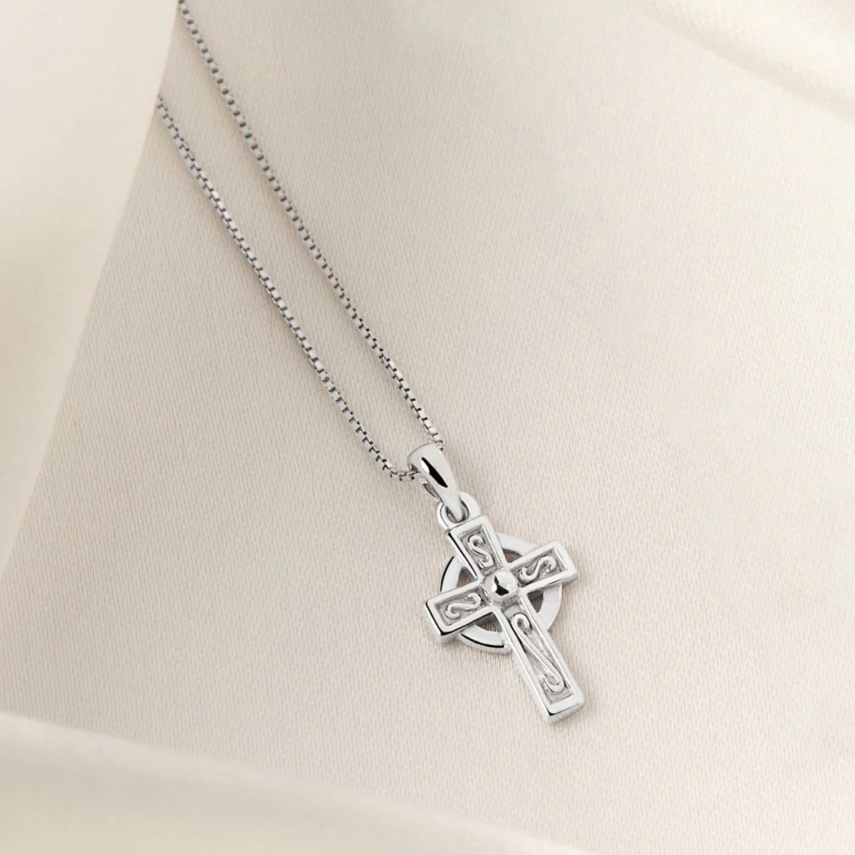 Silver Kids Celtic Cross Necklace Studio Creative Irish Gifts