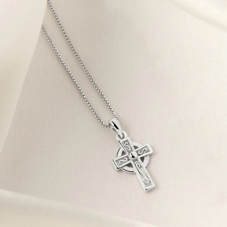 Silver Kids Celtic Cross Necklace Studio Creative Irish Gifts