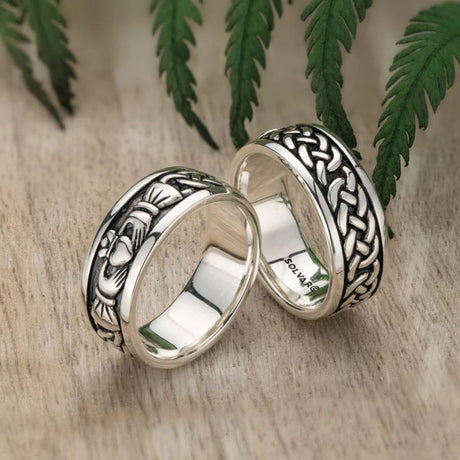 Sterling Silver Men's Oxidized Claddagh Ring Lifestyle Creative Irish Gifts