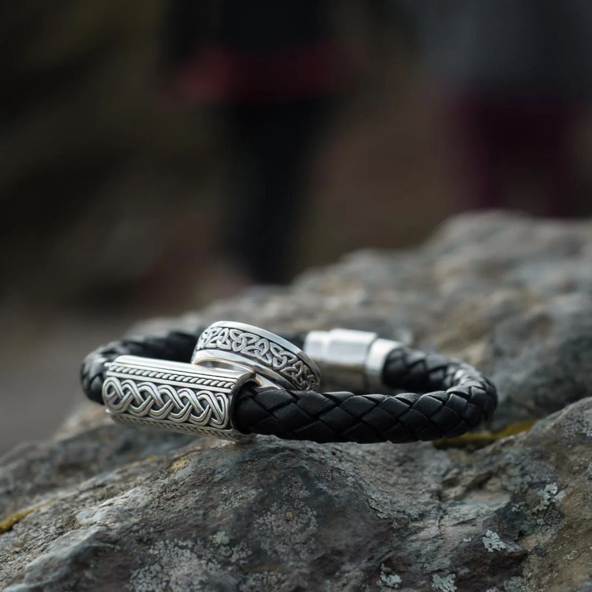 Silver Oxidized Men's Trinity Ring Front View Creative Irish Gifts