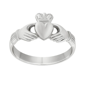 Sterling Silver Womens Heavy Claddagh Ring Front View Creative Irish Gifts