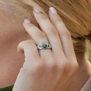 Sterling Silver Marble Claddagh Weave Ring Lifestyle Creative Irish Gifts