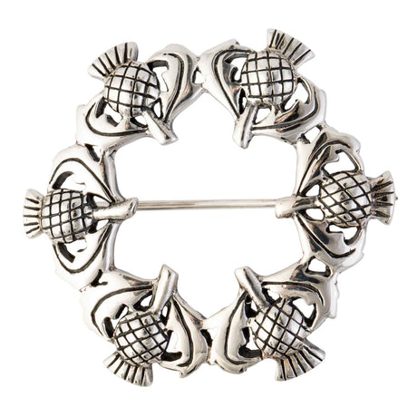 Sterling Silver Scottish Thistle Brooch Pin - Creative Irish Gifts