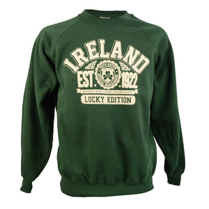T5044 Long Sleeve Green Irish Sweatshirt with Ireland Print Creative Irish Gifts
