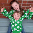 Green Irish Shamrock Kid's Sweater Lifestyle Creative Irish Gifts