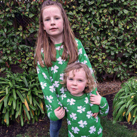 Green Irish Shamrock Kid's Sweater Creative Irish Gifts