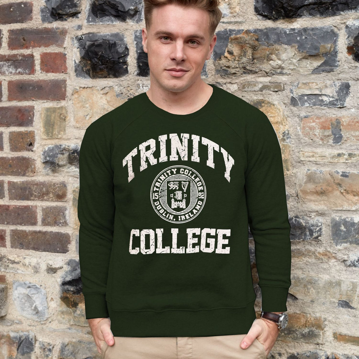 TRIN5005 Men's Authentic Irish Trinity College Sweatshirt Creative Irish gift