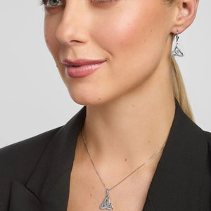 Trinity Knot Sterling Silver Pendant Lifestyle Front View Creative Irish Gifts