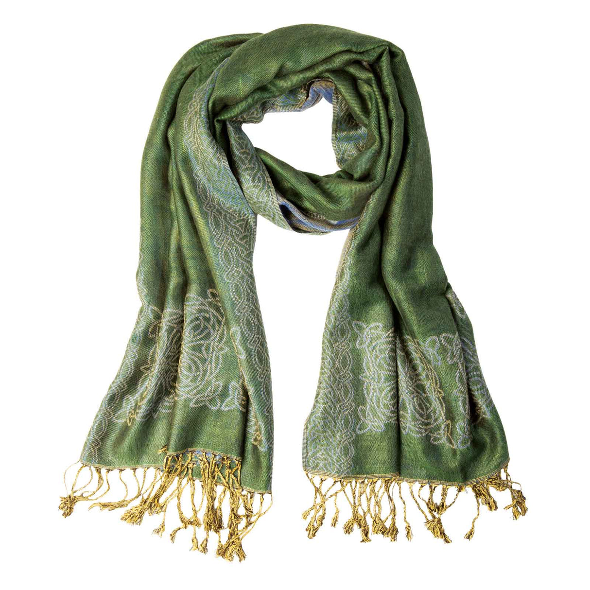 Celtic Knot Scarf- Green, Blue, and Gold - Creative Irish Gifts