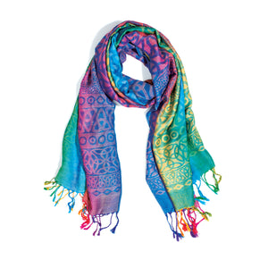 Trinity Knot Rainbow Scarf, Light - Creative Irish Gifts
