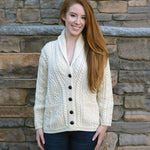 Merino Wool Irish Cable Button Cardigan