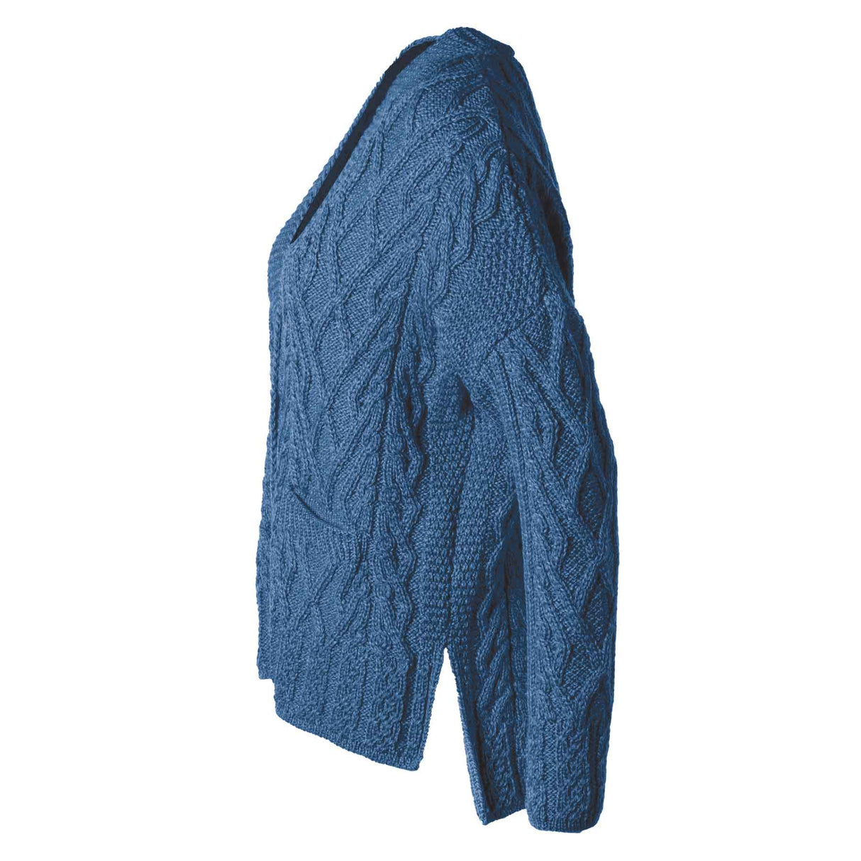 Supersoft Aran Knit Trellis Cardigan, Blue - Creative Irish Gifts