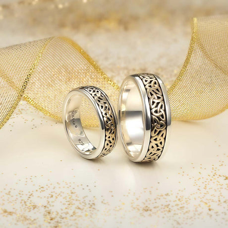 Women's Celtic Trinity Ring- Silver and 10KGold - Creative Irish Gifts