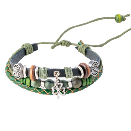 Shamrock Leather Bracelet - Creative Irish Gifts