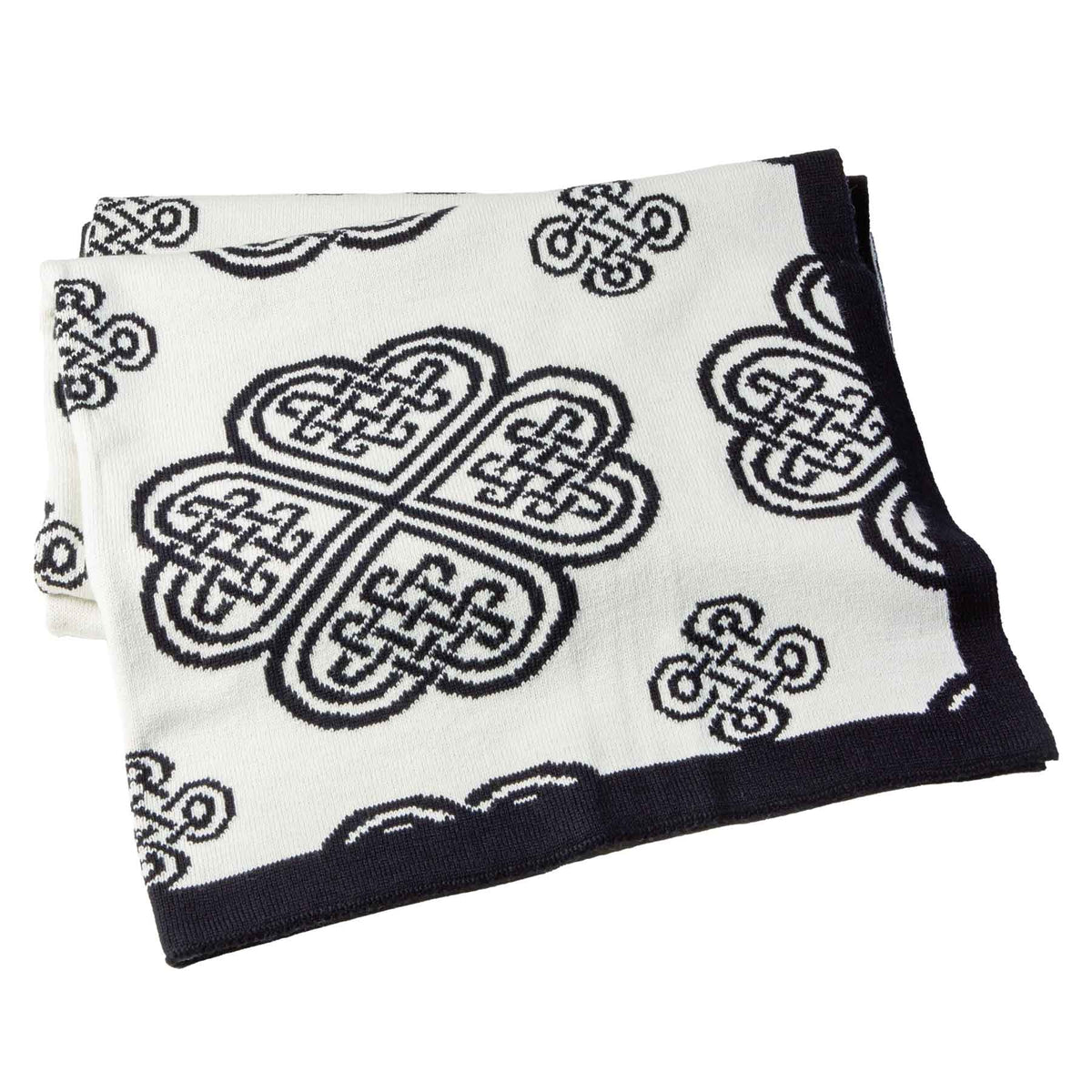 Celtic Spiral Wool Throw, Navy Lifestyle Creative Irish Gifts