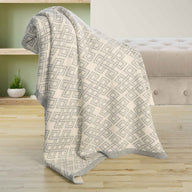AWT318-303-OS Merino Wool Celtic Diamond Throw Grey Creative Irish Gifts