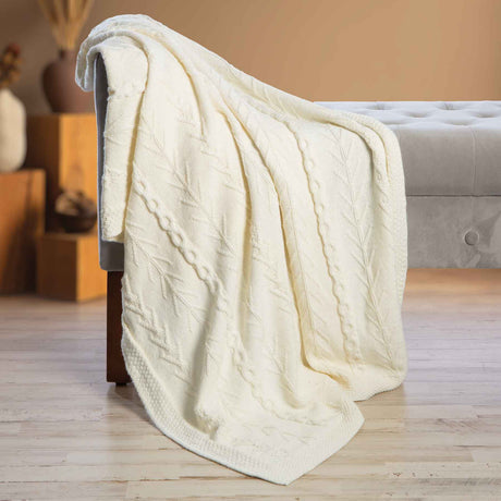 Aran Knit Double Cable Throw Blanket - Creative Irish Gifts