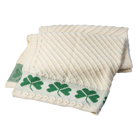 Merino Wool Shamrock Throw - Creative Irish Gifts