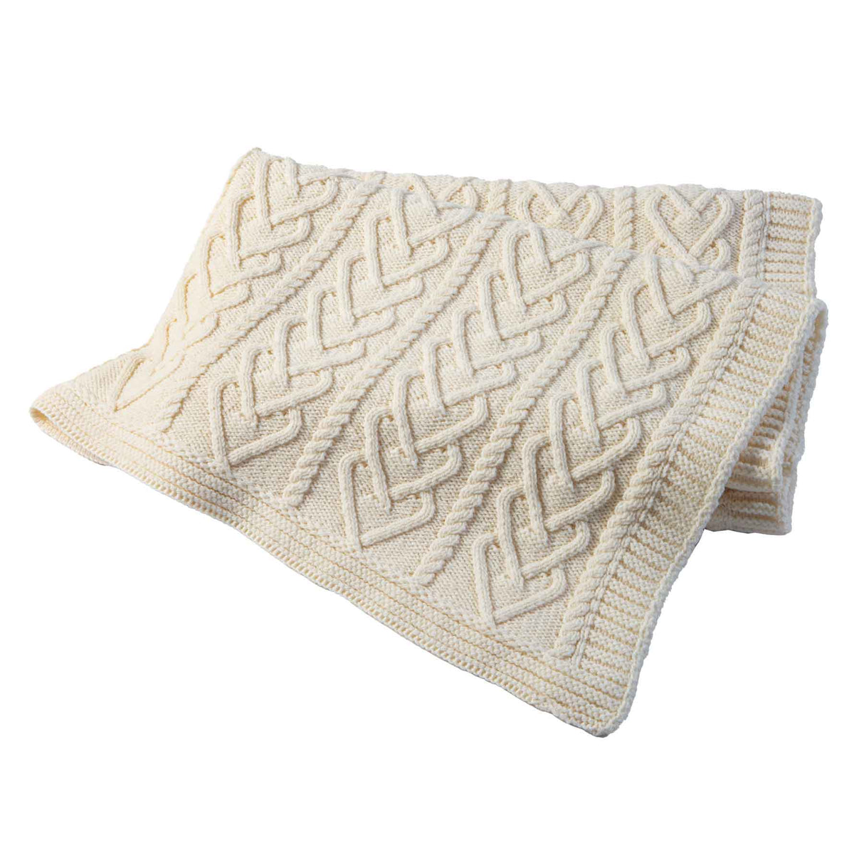 Natural Merino Wool Heart Throw - Creative Irish Gifts