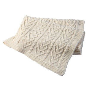 Natural Merino Wool Heart Throw - Creative Irish Gifts