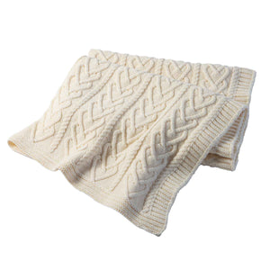 Natural Merino Wool Heart Throw - Creative Irish Gifts