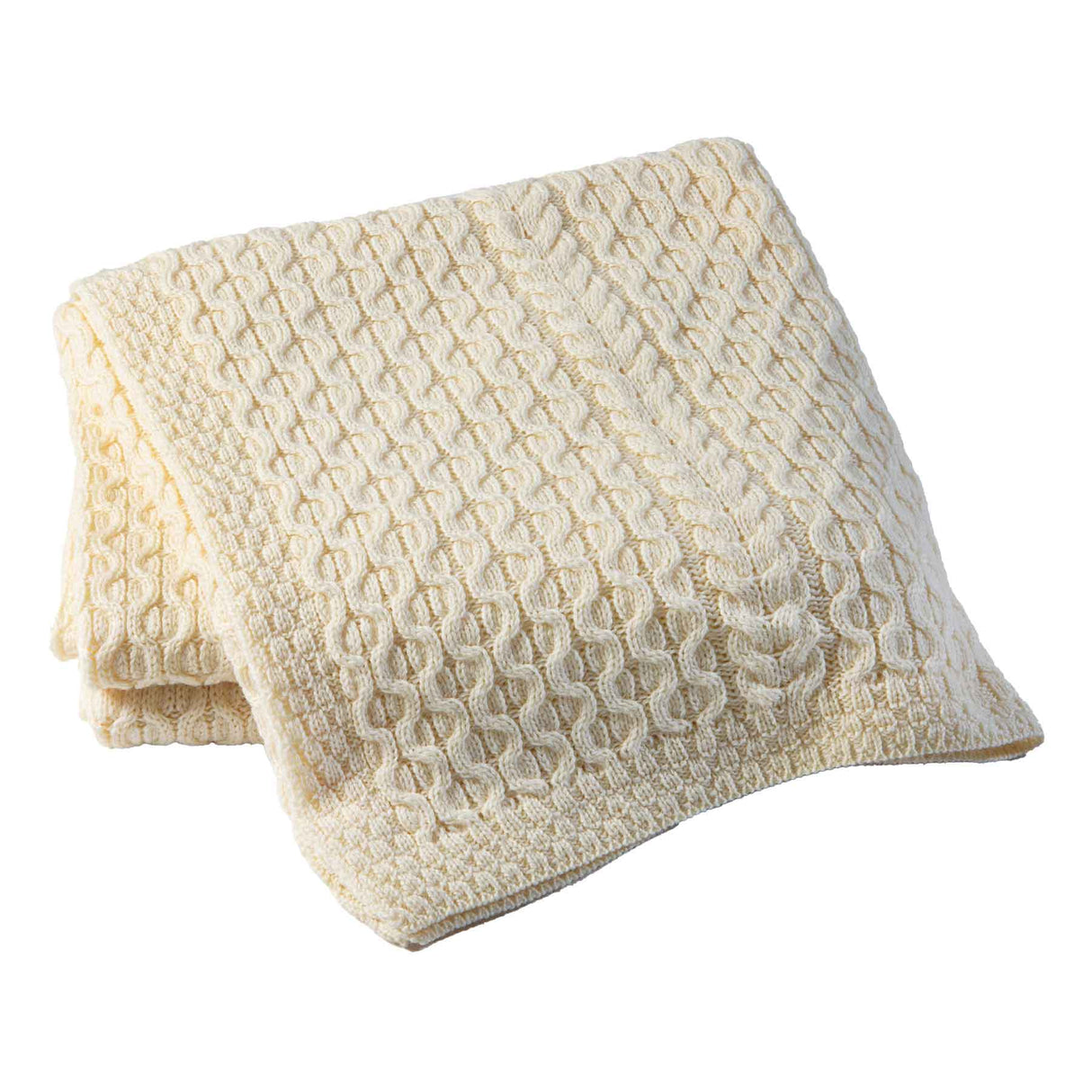 Honeycomb King Throw, Cream - Creative Irish Gifts