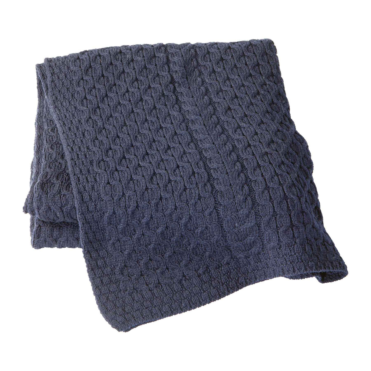 Honeycomb King Throw, Navy - Creative Irish Gifts