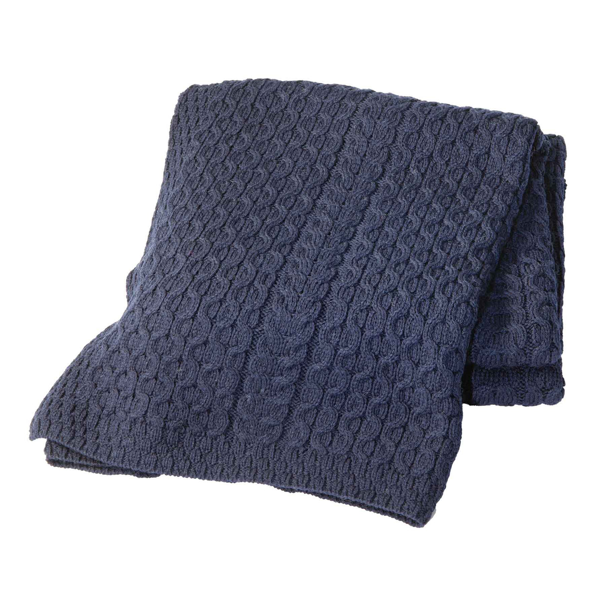 Honeycomb King Throw, Navy - Creative Irish Gifts
