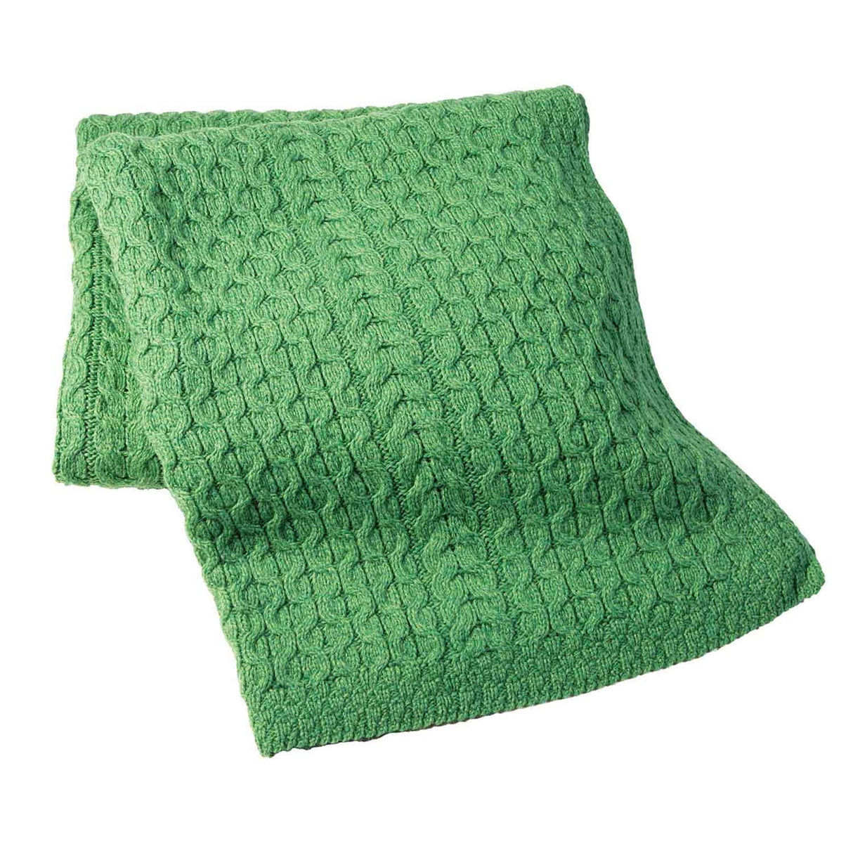 Honeycomb King Throw, Green - Creative Irish Gifts
