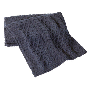 Fisherman Honeycomb Cable Throw, Navy - Creative Irish Gifts