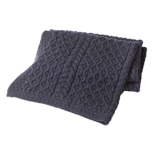 Fisherman Honeycomb Cable Throw, Navy - Creative Irish Gifts