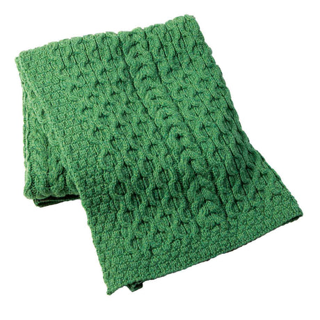 Fisherman Honeycomb Cable Throw, Green - Creative Irish Gifts