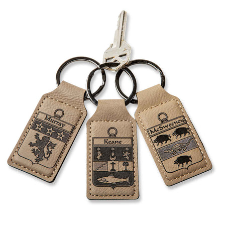 Personalized Coat of Arms Leather Keychain - Creative Irish Gifts