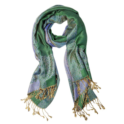 Celtic Knot Scarf- Green, Blue, and Gold - Creative Irish Gifts