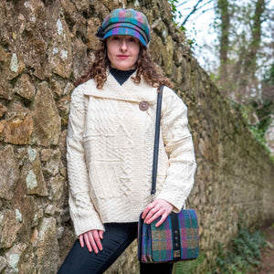 Purple Plaid Tweed Crossbody Handbag - Creative Irish Gifts