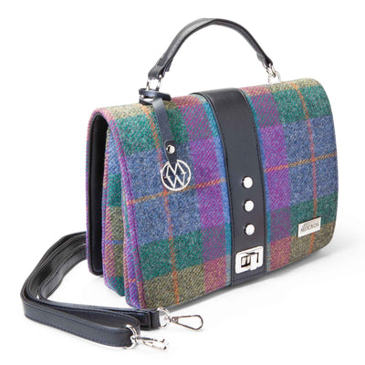 Purple Plaid Tweed Crossbody Handbag - Creative Irish Gifts