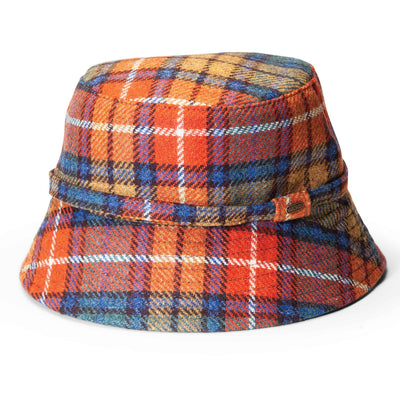 Orange Plaid Tweed Bucket Cap - Creative Irish Gifts