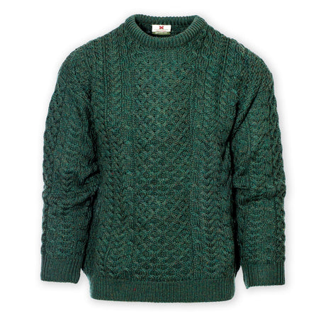 Aran Fisherman Merino Wool Crew Neck Sweater-Creative Irish gift