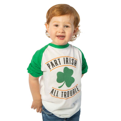 Kid's All Trouble Baseball Tee - Creative Irish Gifts