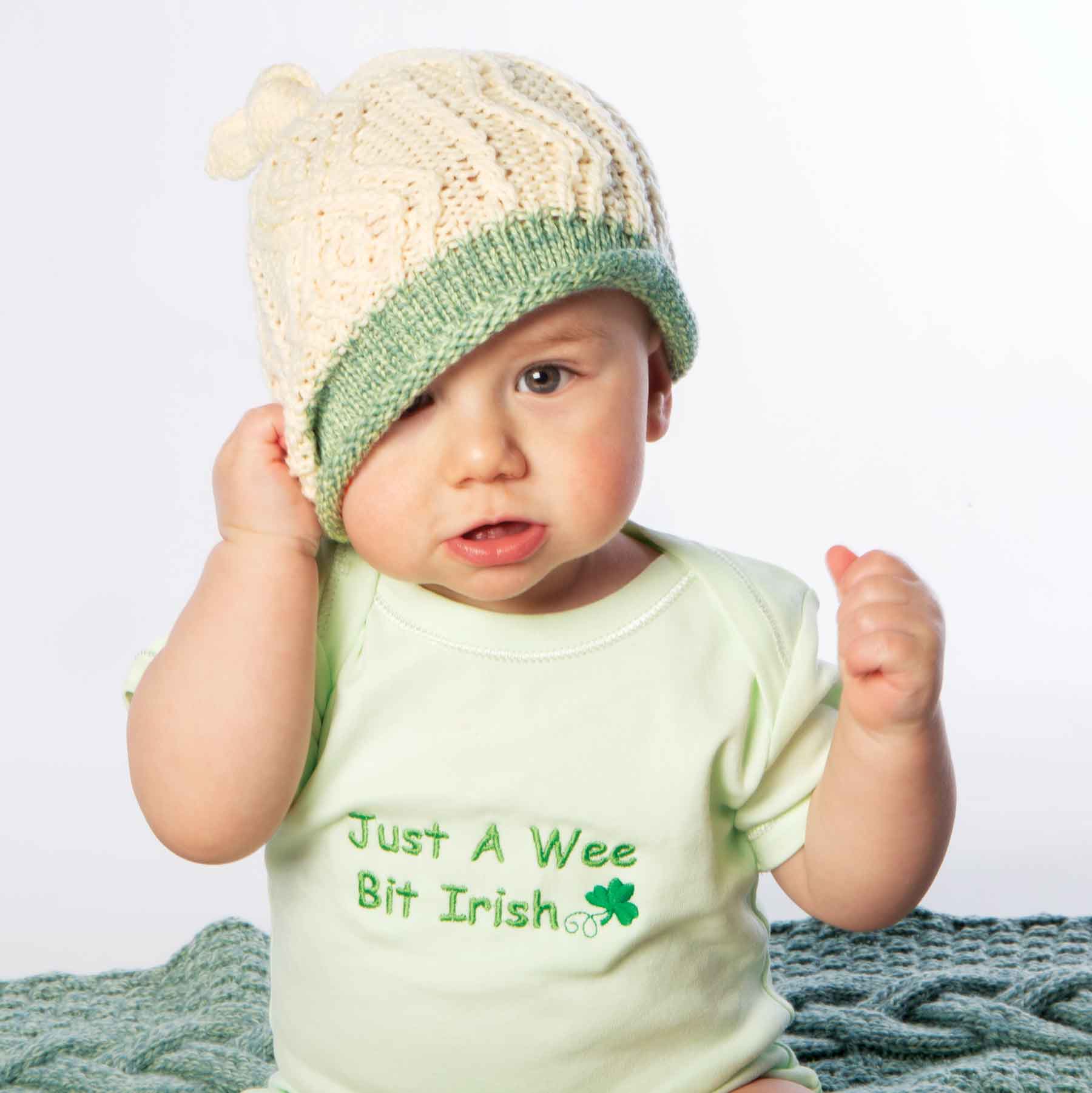 Aran Knit Baby Beanie Irish Made Wool Hats Beanies