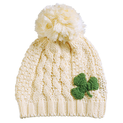 Child's Aran Shamrock Beanie - Creative Irish Gifts
