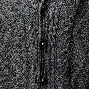 Shawl Collar Knit Cardigan- Charcoal - Creative Irish Gifts