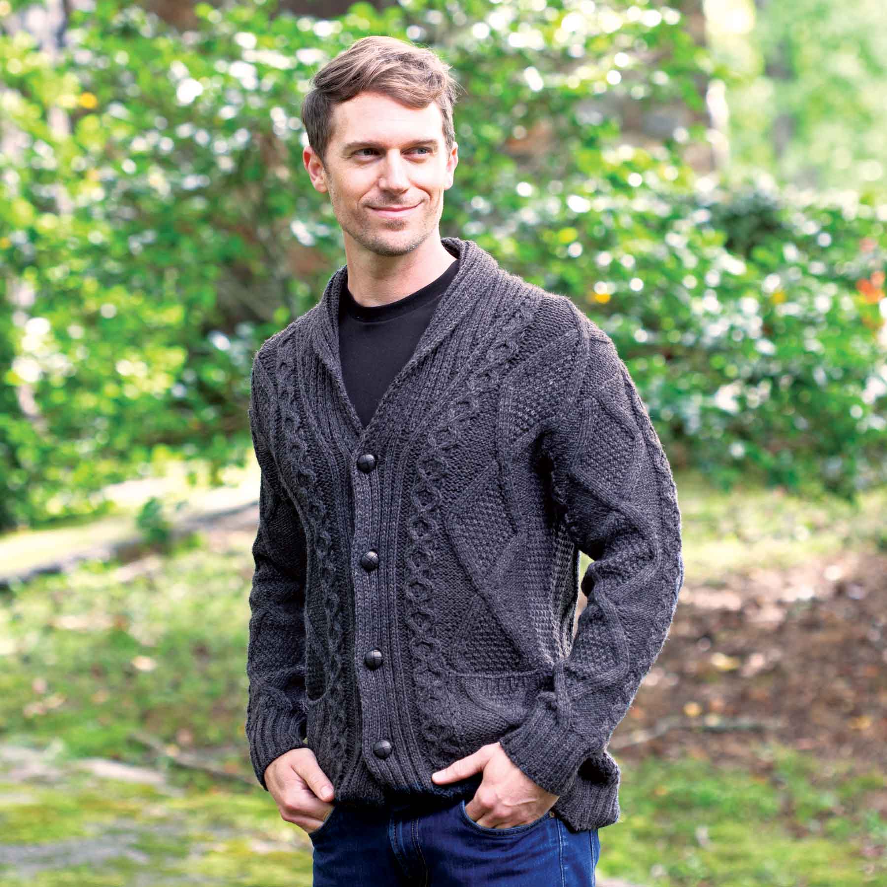 Shawl knit cardigan deals