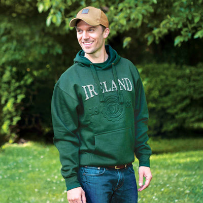 Ireland Embossed Hooded Sweatshirt - Creative Irish Gifts