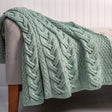 Aran Knit Wool Blanket- Seafoam - Creative Irish Gifts