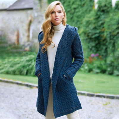 Hooded Open Front Long Cardigan - Creative Irish Gifts