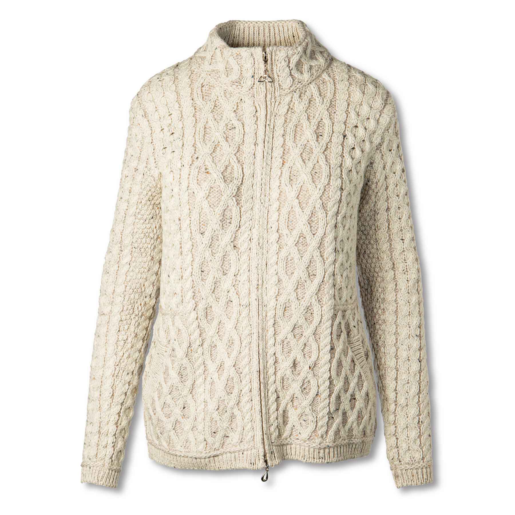 Men's Aran Wool Shawl Collar Cardigan - Oatmeal Cardigans by Creative Irish Gifts