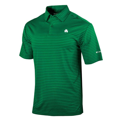 Columbia Omni-Wick Smooth Roll Polo, Green Stripe, Shamrock - Creative Irish Gifts