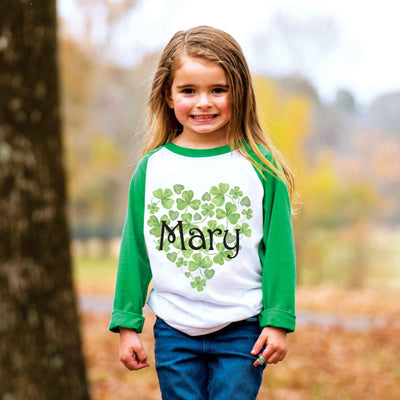 Personalized Shamrock Heart Shirt - Creative Irish Gifts